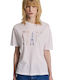 Staff Brea Γυναικείο T-shirt Λευκό με Στάμπα