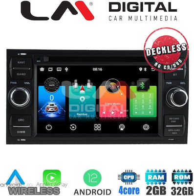 LM Digital Car-Audiosystem für Ford C-Max / Fiesta / Schwerpunkt / Vereinigung / Kuga / S-Max / Transit / Tourneo / Transit Connect 2000>2013 (USB/WiFi/GPS/Apple-Carplay)