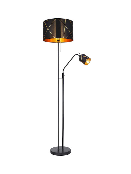 Globo Lighting Bemmo Lampa de podea Î175xL40cm. cu Soclu pentru Bec E27 Negru