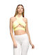 LikeMe Women's Summer Crop Top Sleeveless with Tie Neck Yellow