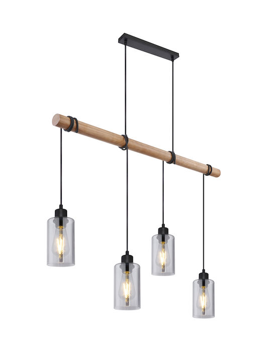 Globo Lighting Hadera Suspendat Candelabru pentru 4 Becuri E27 Negru