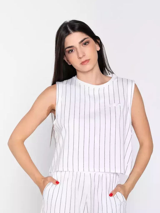 Fila Meaghan Αμάνικο Crop Top Λευκό