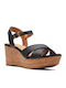 Women's Leather Platform Shoes Black