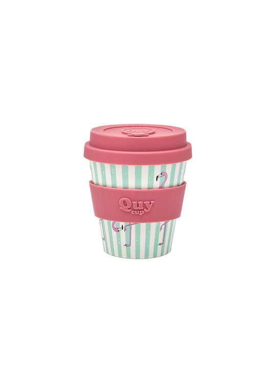QuyCup Flamingo Чаша Пластмаса с Капак Многоцветна 250мл