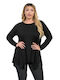 Honey Damen Longshirt Langarm Schwarz