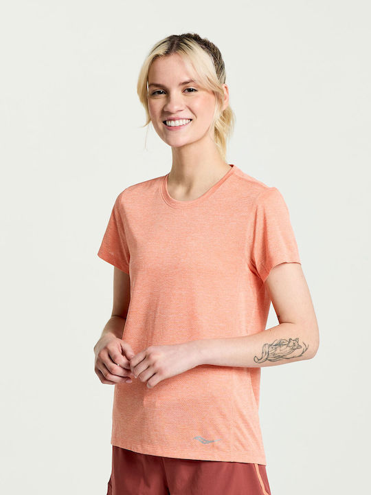 Saucony Γυναικείο Αθλητικό T-shirt Πορτοκαλί