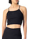 Women's Athletic Crop Top with Straps Black