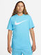 Nike Sportwear Icon Swoosh T-shirt Bărbătesc cu Mânecă Scurtă Albastru deschis