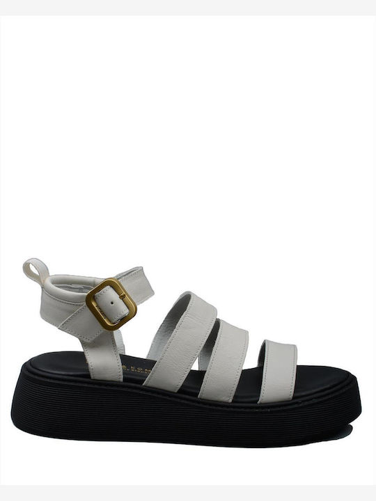 Komis & Komis Women's Flat Sandals With a strap Flatforms Off White