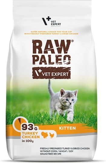 VetExpert Raw Paleo Trockenfutter ohne Getreide für junge Katzen mit Türkei / Huhn 2kg