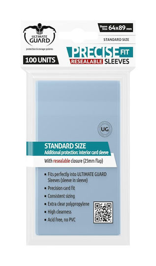 Ultimate Guard Guard Precise-Fit Inner Sleeve Standard Size 100τμχ Clear UGD010311