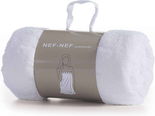 Nef-Nef Homeware Bath Towel Sandy 80x146cm White Weight 400gr/m²
