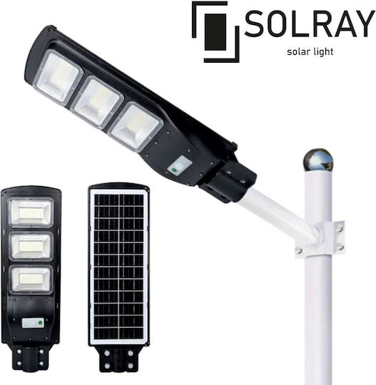 KAL Electronics Solray Straßen-Solarleuchte 60W 831lm Kaltweiß 6500K mit Bewegungssensor und Fernbedienung IP65 19cmx5.5cmx47cmcm