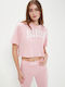 Ellesse Women's Athletic Crop Top Short Sleeve Pink