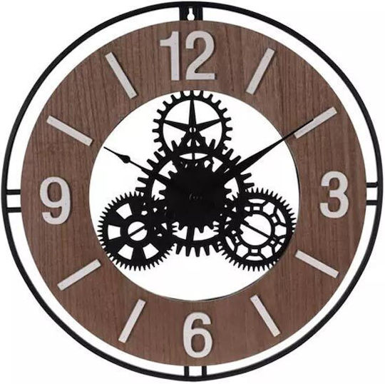 Antique Wall Clock Wooden Brown Ø57cm