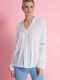 Bill Cost Tunic Long Sleeve with V Neck White