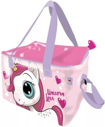 Unicorn School Insulated Shoulder Lunch Bag 4L Pink Unicorns 16.5x15x22.5cm