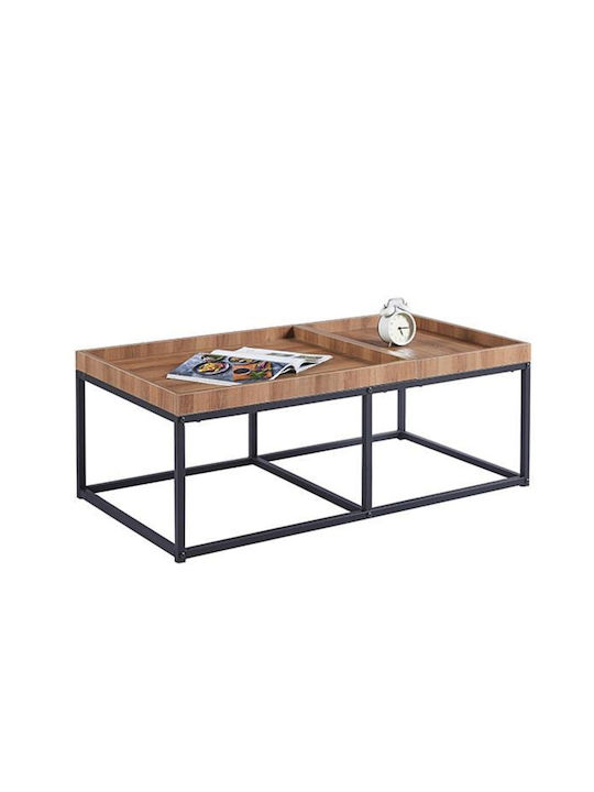 Rectangular Coffee Table Wooden Brown L110xW60xH40cm