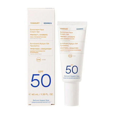 Korres Yoghurt Sonnenschutzmittel Gel Für das Gesicht SPF50 Protect & Hydrate 40ml