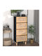Chest of Drawers of Solid Wood with 4 Drawers 40x30x90cm