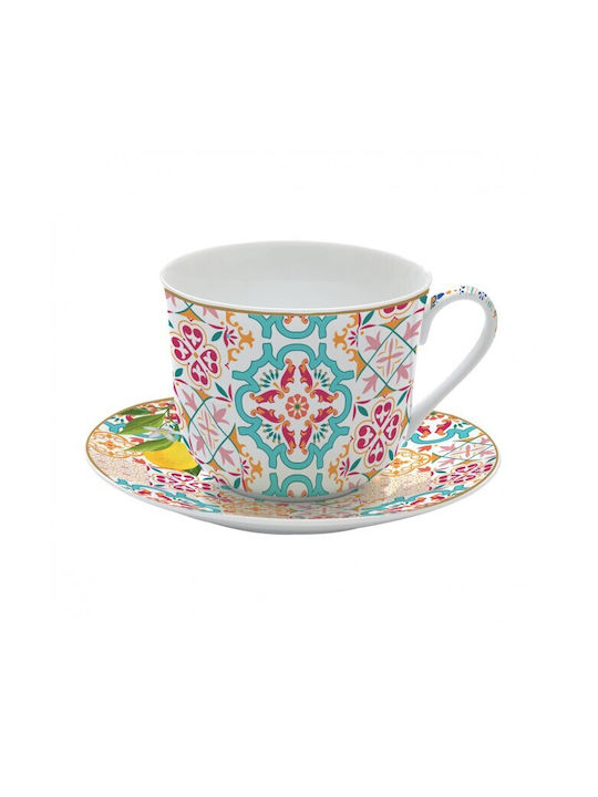 Marva Porcelain Brown Cup Set 400ml Multicolour