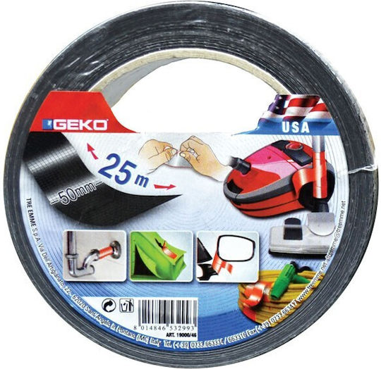 Geko Self-Adhesive Fabric Tape Black 50mmx25m 1pcs