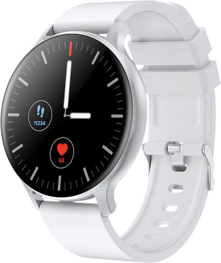 Canyon Badian 45mm Smartwatch με Παλμογράφο (Λευκό)