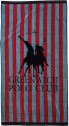Greenwich Polo Club 3777 Strandtuch Baumwolle Red / Petrol 180x90cm.