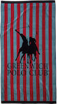 Greenwich Polo Club 3777 Beach Towel Cotton Red / Petrol 180x90cm.