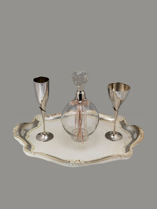 La Vista Elizabeth Glas / Metallisch Silber 4Stück