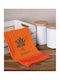 Silk Fashion Flower Pot Rhodes Tea Towel from 100% Cotton in Orange Color 70x50cm 12pcs