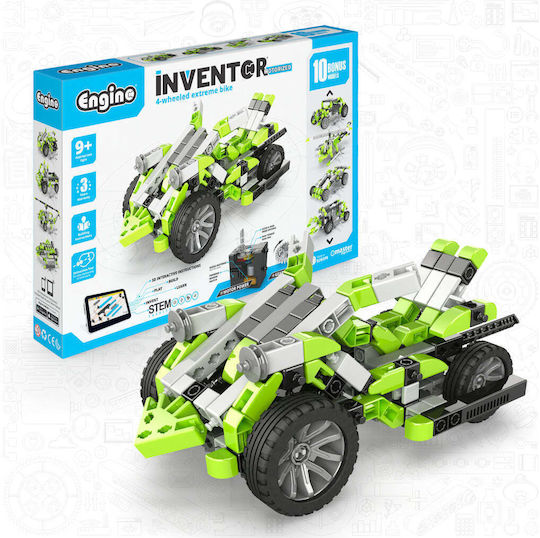 Engino Plastic Construction Toy Inventor Motorized "4-Wheeled Extreme Bike" with 10 Bonus Models for Children 7+ years+ Years