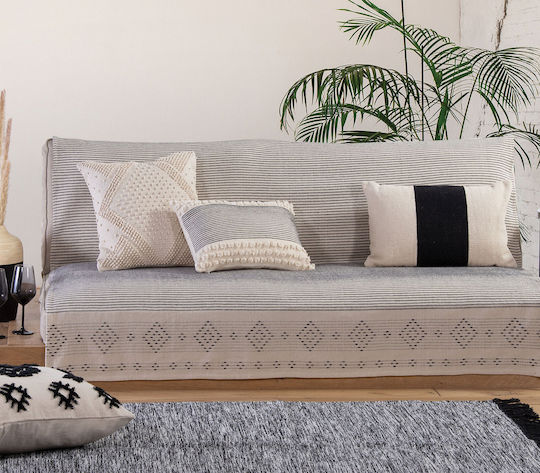 Nef-Nef Homeware Value Ριχτάρι Τετραθέσιου Καναπέ Ζακάρ 180x350εκ. Anthracite