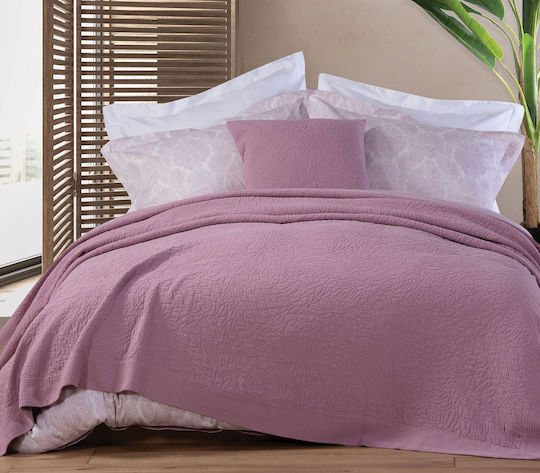 Nef-Nef Homeware Annita Pique Blanket Double 230x250cm Mauve