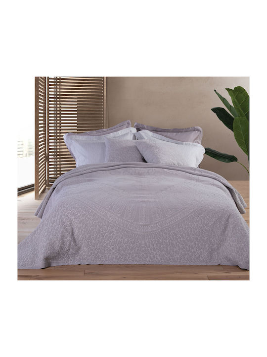 Nef-Nef Homeware Valencia Κουβέρτα Πικέ Υπέρδιπλη 230x250εκ. Gray