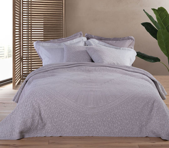 Nef-Nef Homeware Valencia Κουβέρτα Πικέ Υπέρδιπλη 230x250εκ. Gray