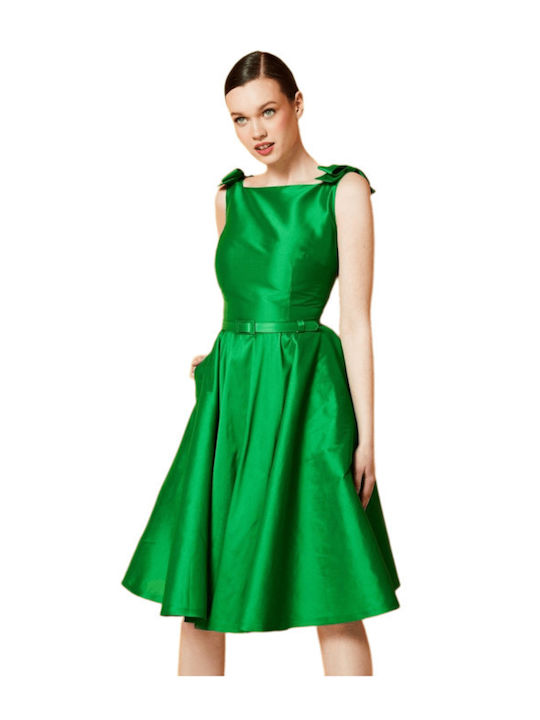 Forel Midi Φόρεμα για Γάμο / Βάπτιση Αμάνικο Πράσινο