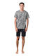 Vamp Men's Summer Cotton Pajamas Set GRI