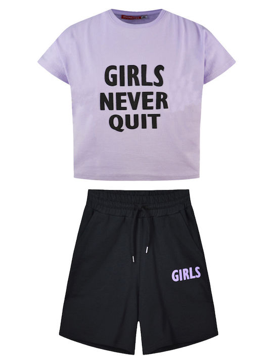 Kinder-Set mit Shorts Sommer 2Stück Lila