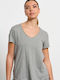 BodyTalk 1231-901628 Women's Athletic T-shirt with V Neck Gray