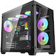 Darkflash C285 Gaming Midi Tower Computer Case with Window Panel Black