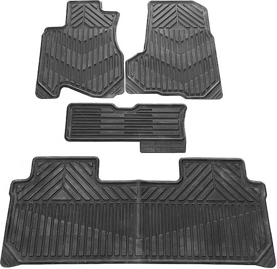 Set of Front and Rear Mats 4pcs Tray Type for Honda CR-V 2003-2007 Black
