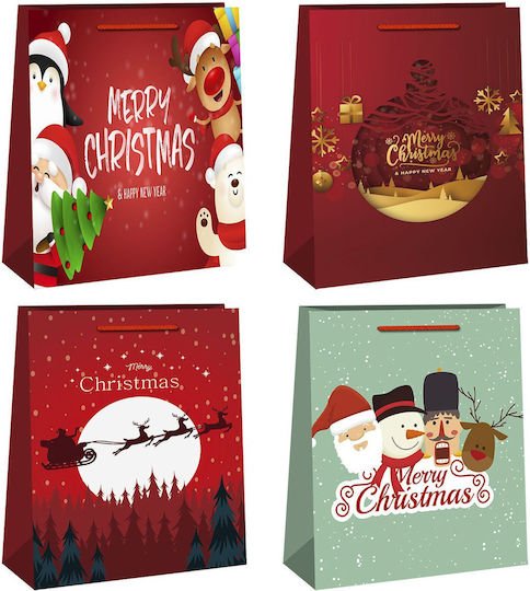 XMASfest Paper Christmas Gift Bag 17x8x23 cm 12 pcs (Various Designs/Colors)