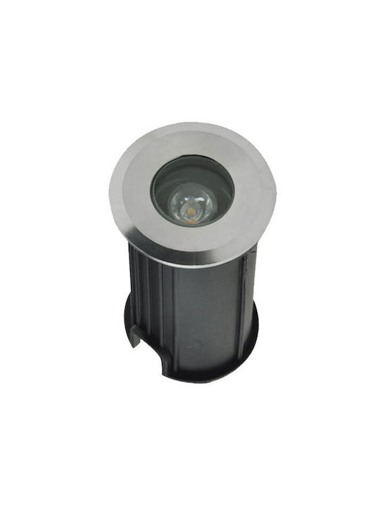 Elmark LED Outdoor Floor Spot 3W with Natural White Light IP65 Gray