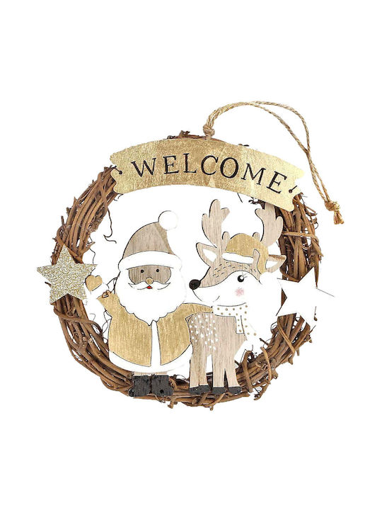 XMASfest Christmas Wooden Decorative Wreath 17cm