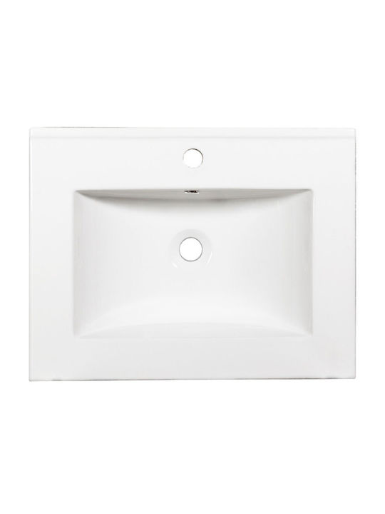 Martin Slim 60 Ένθετος Νιπτήρας Πορσελάνης 60x46cm Γυαλιστερή Πορσελάνη