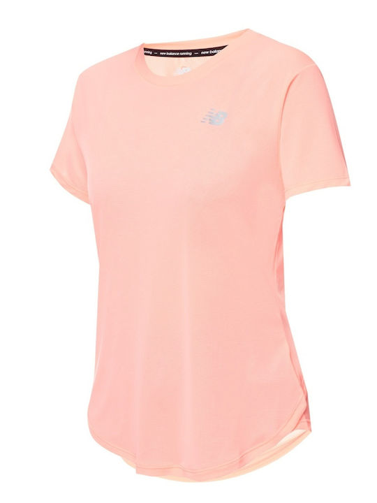 New Balance Accelerate Γυναικείο Αθλητικό T-shirt Fast Drying Ροζ