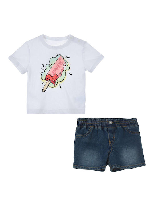 Levi's Kids Set with Shorts Summer 2pcs White