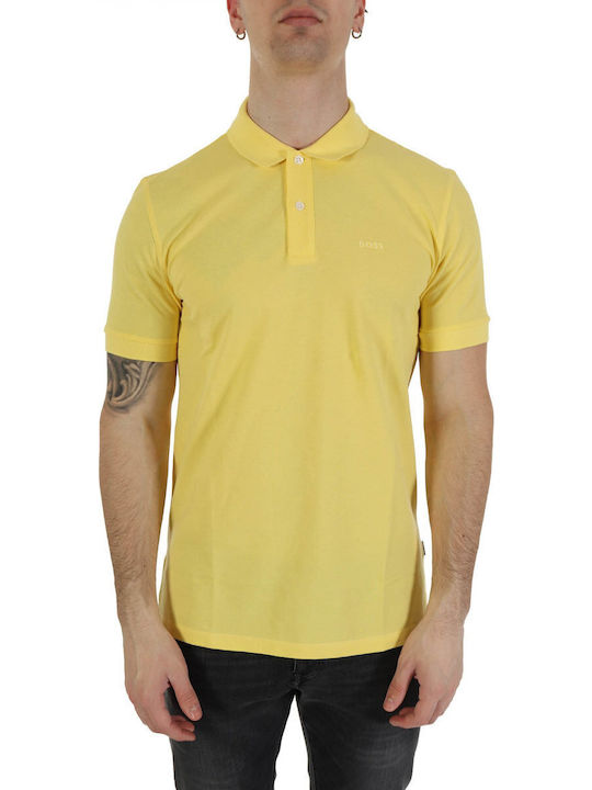 Boss Pallas Polo Herrenblusen Kurzarm Gelbe
