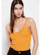 Funky Buddha Women's Lingerie Top with Lace Orange